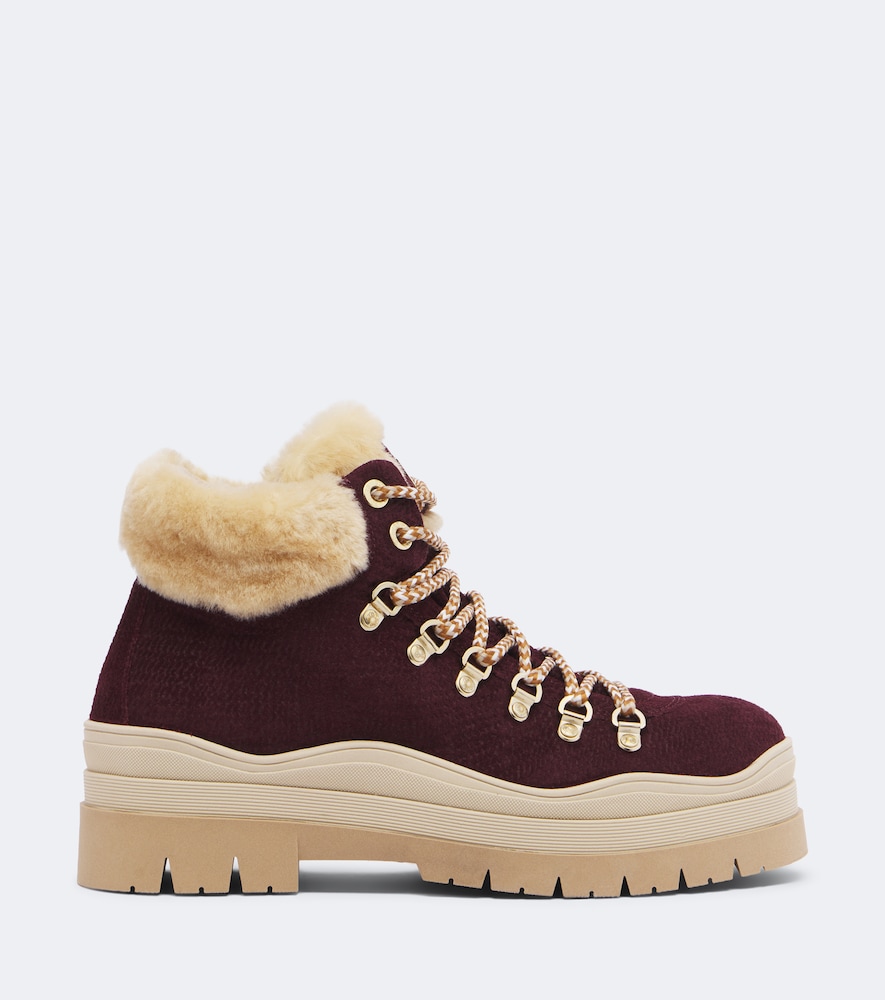 Arosa Shearling-Trimmed Ankle Boots