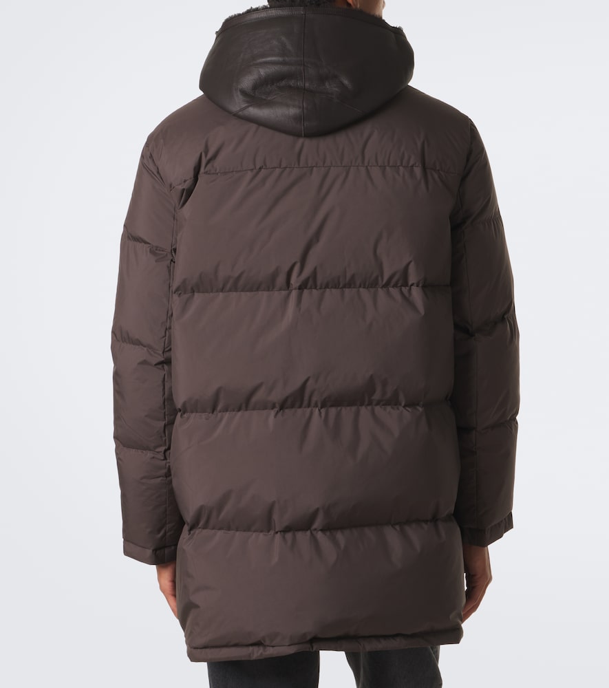 Shearling-Trimmed Down Coat