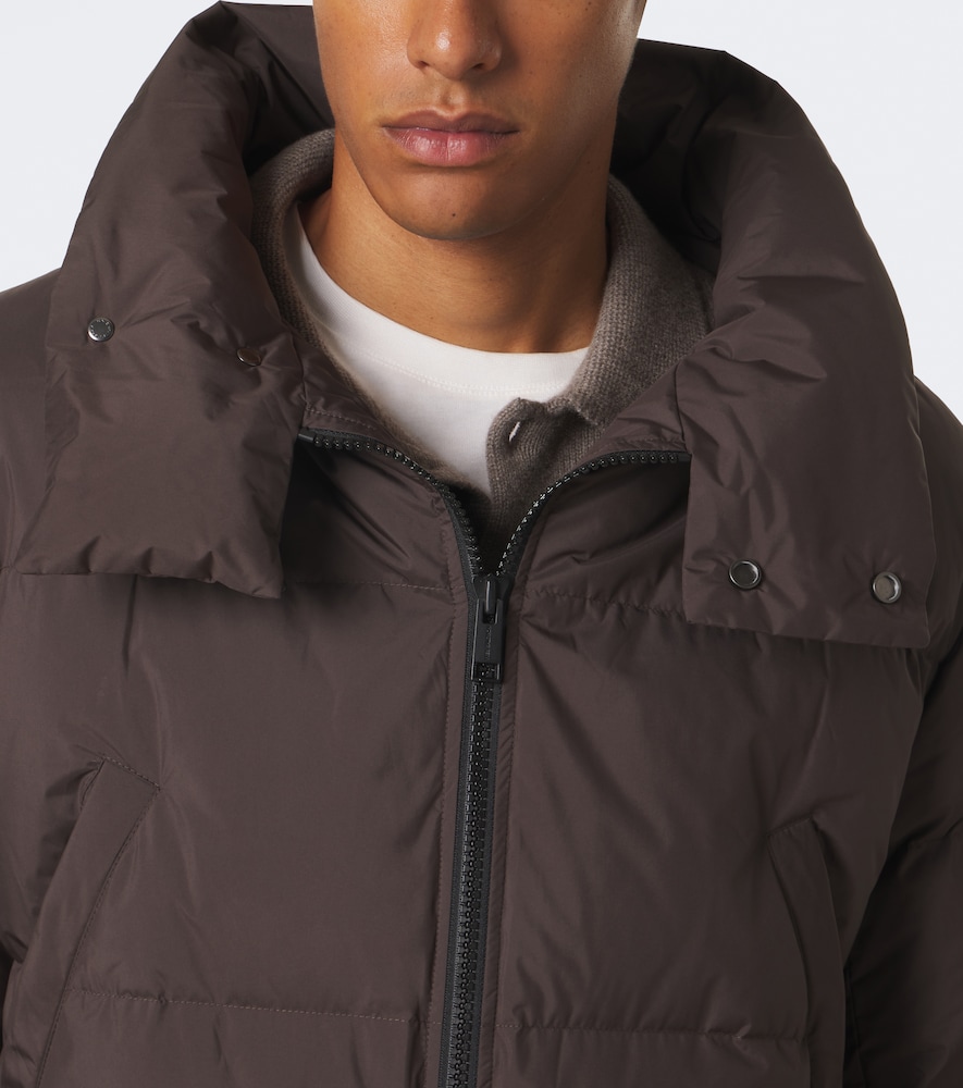 Shearling-Trimmed Down Coat