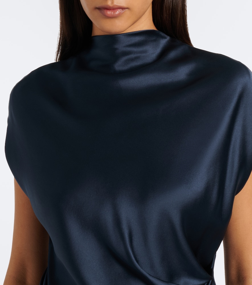 Draped Silk Charmeuse Top