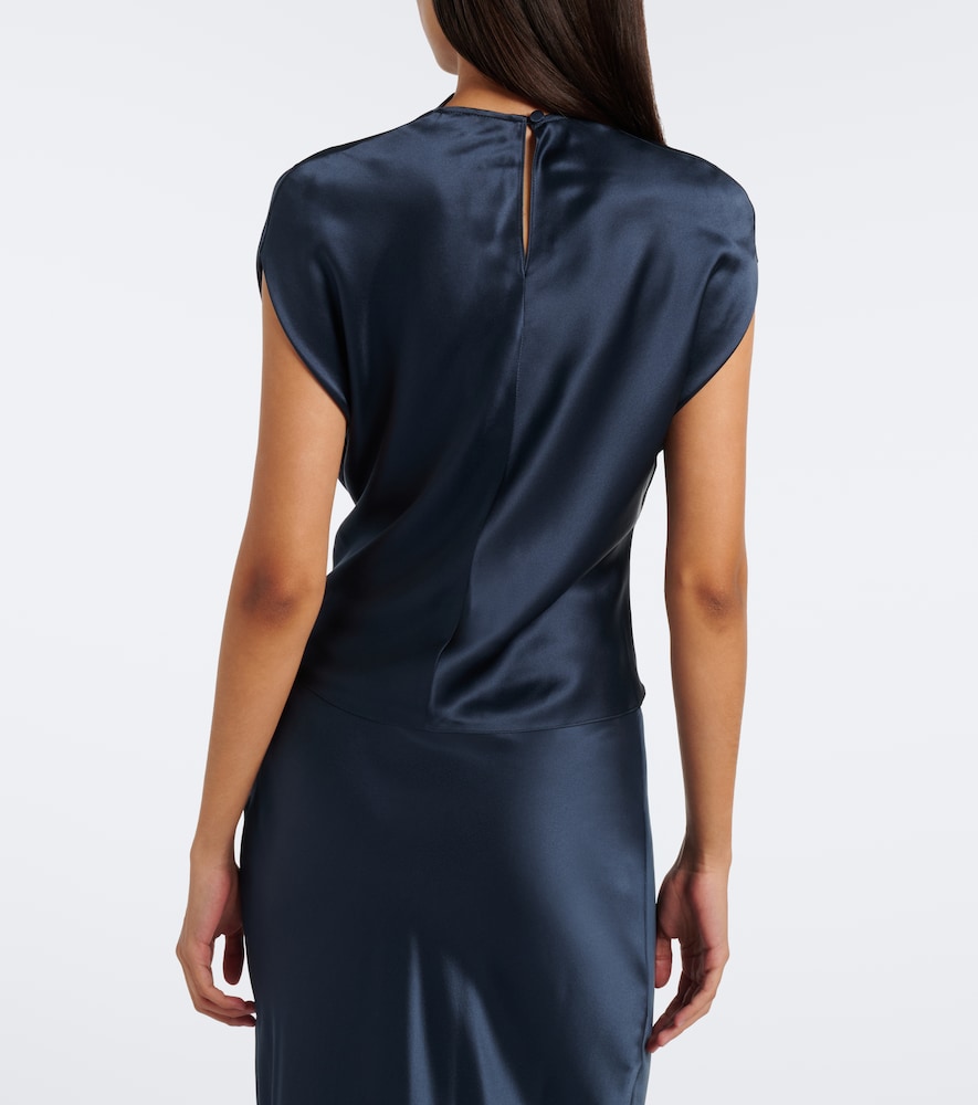 Draped Silk Charmeuse Top