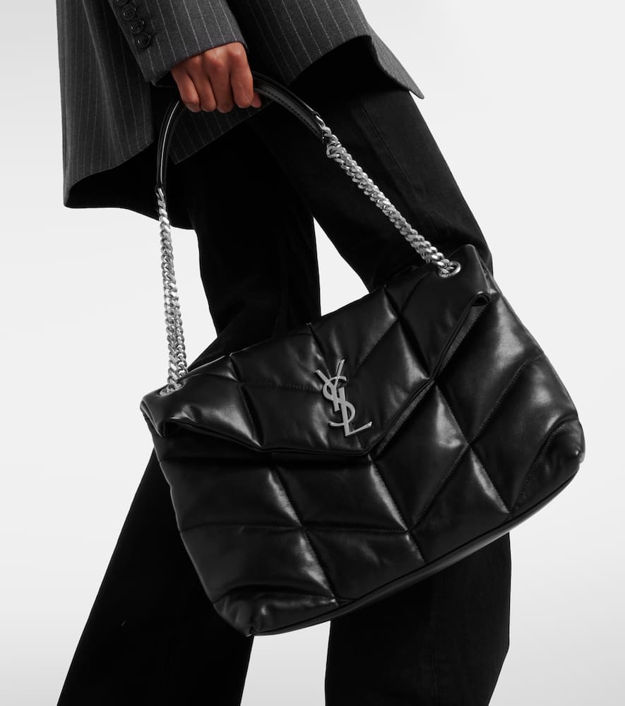 Saint Laurent Puffer Medium Leather Shoulder Bag In Nero