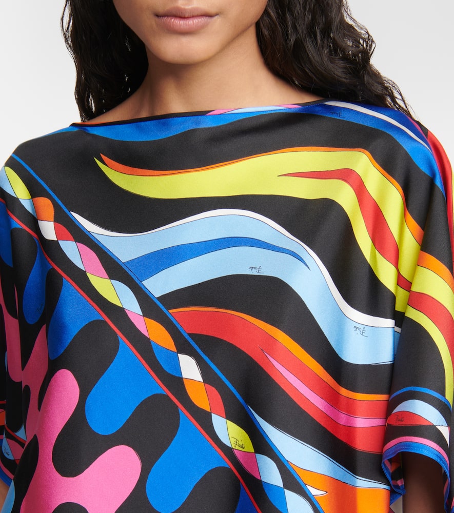 印花真丝斜纹布斗篷