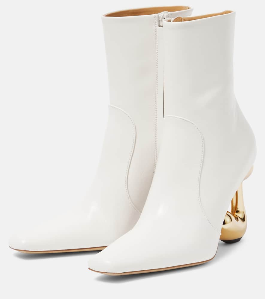 Shop Jw Anderson Bubble Leather Ankle Boots In White