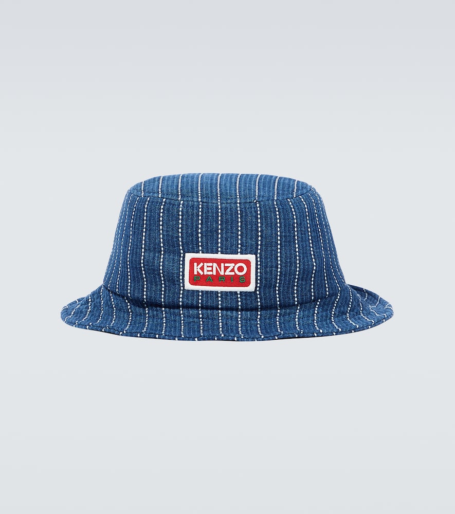 Logo denim bucket hat