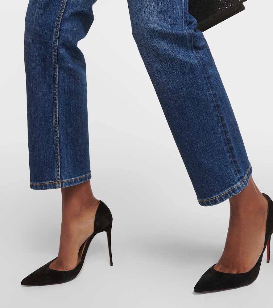 Tory Burch Cropped Flared Jeans In Aged Dark Wash