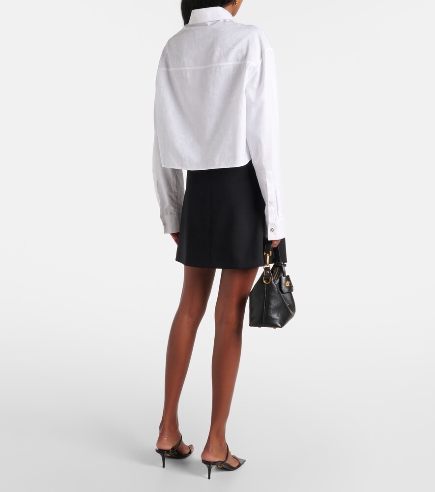  Versace Versace Camisa Cropped Barocco De Algodón 