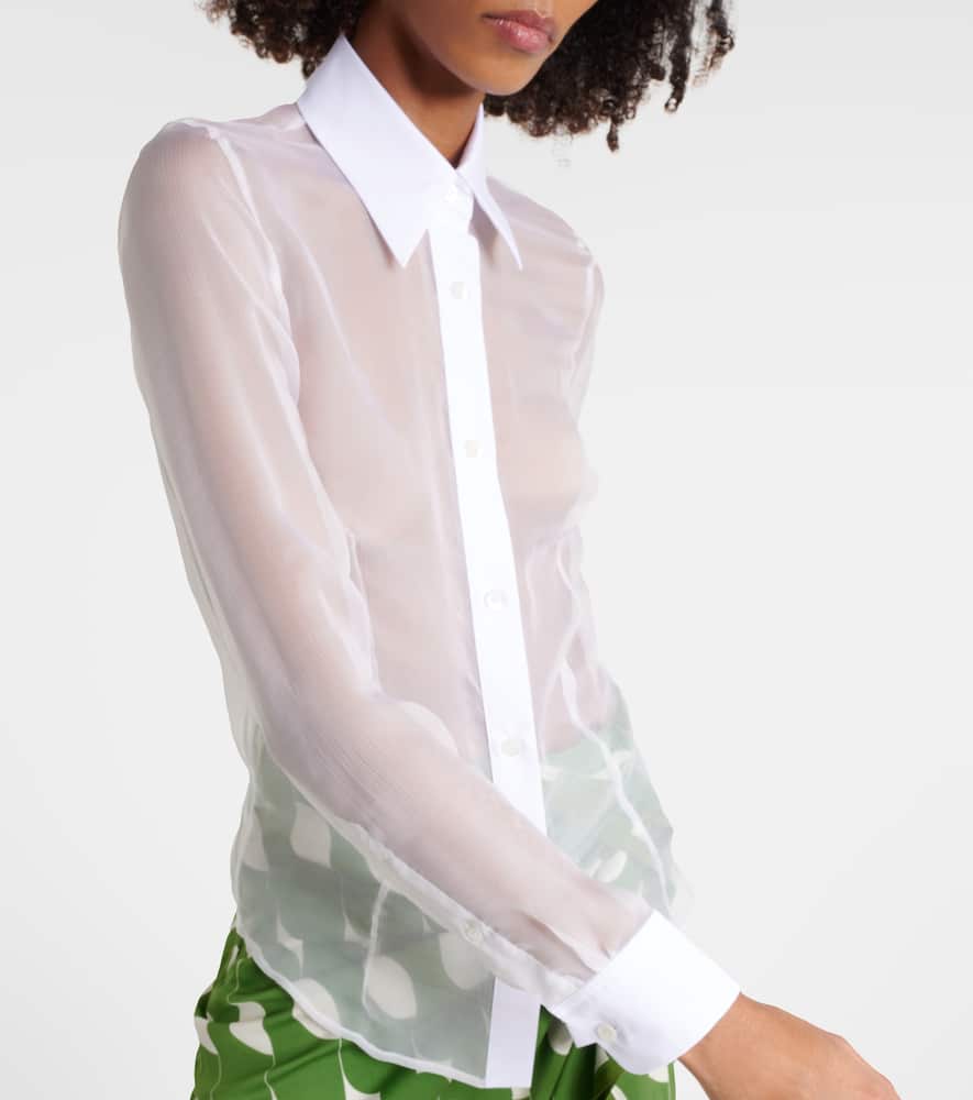 Dries Van Noten Silk And Cotton Shirt In White