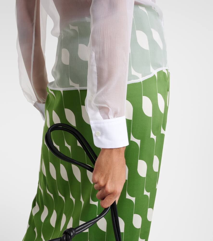Dries Van Noten Silk And Cotton Shirt In White