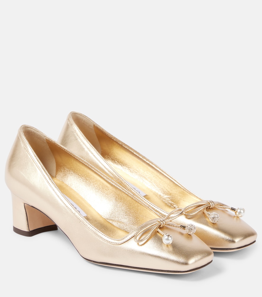 Jimmy Choo Elme 45 metallic leather pumps - Women's Shoes