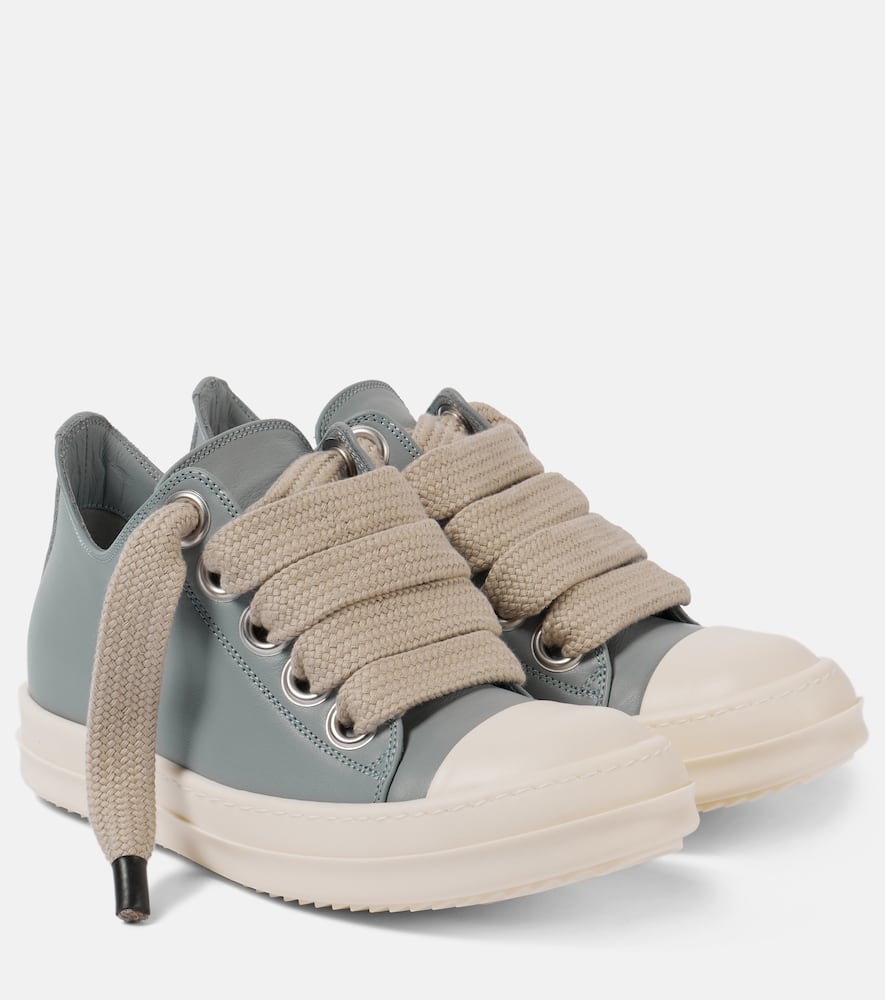 Rick Owens Jumbo Lace Leather Sneakers In Blue