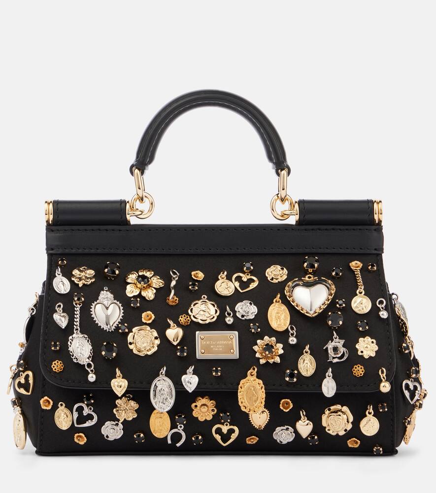 Dolce & Gabbana Sicily Small embellished leather tote bag