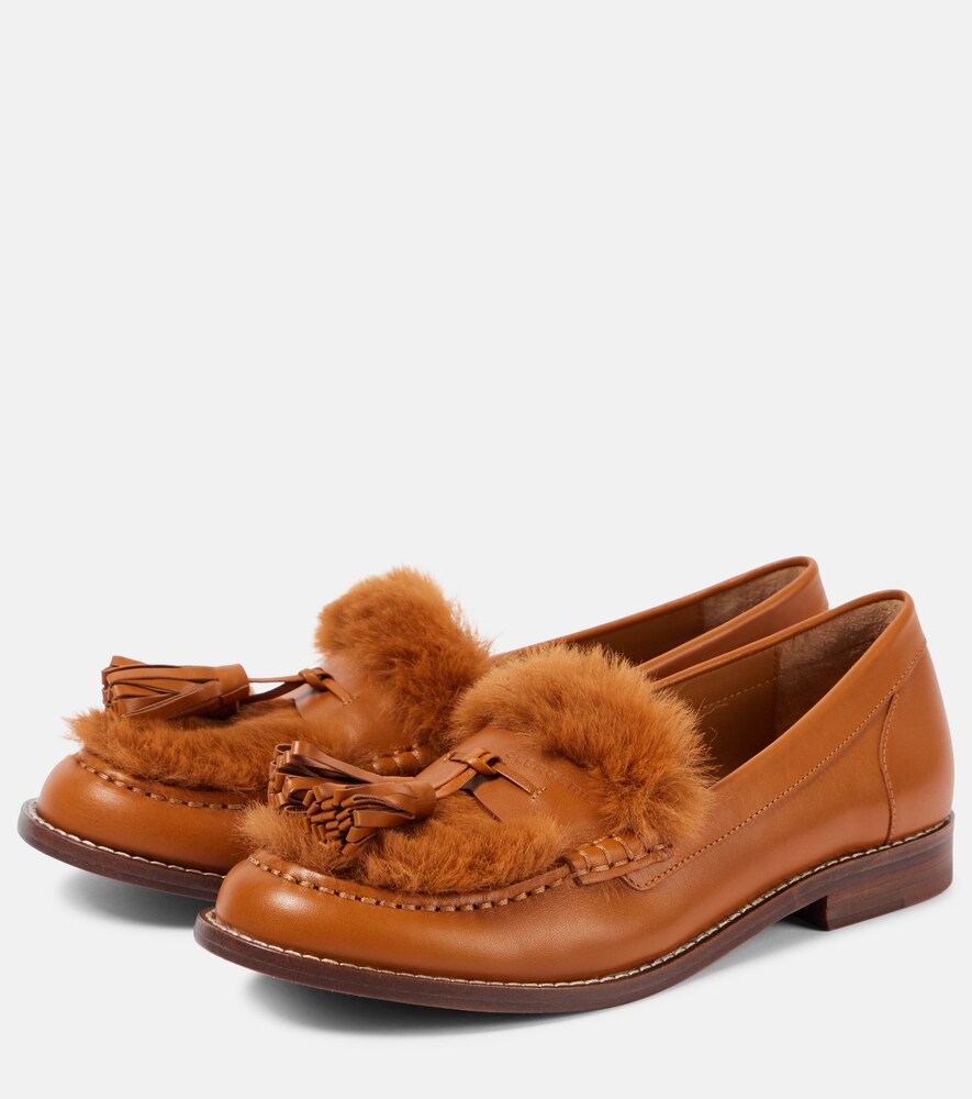  Clergerie Clergerie Loafers Rita Aus Leder Mit Faux Fur 