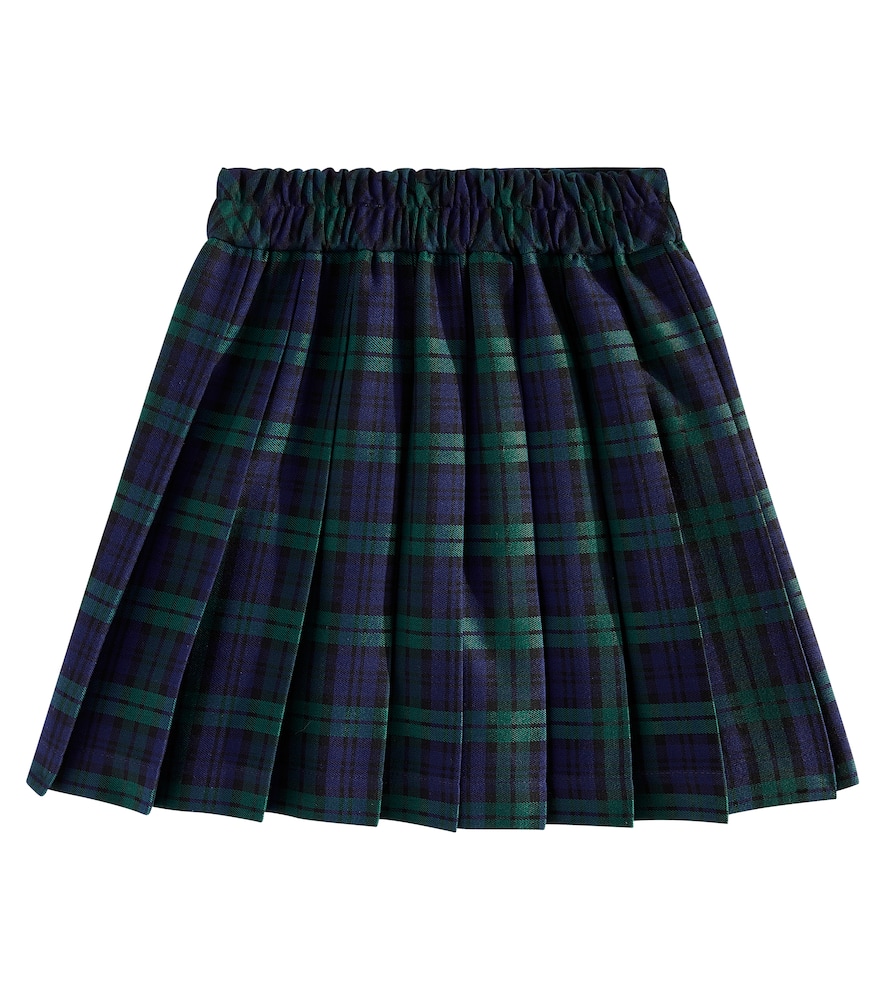 Monnalisa Checked Pleated Skirt In Multicoloured