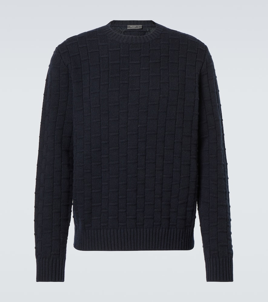 Prada Wool And Cashmere Sweater In Blue