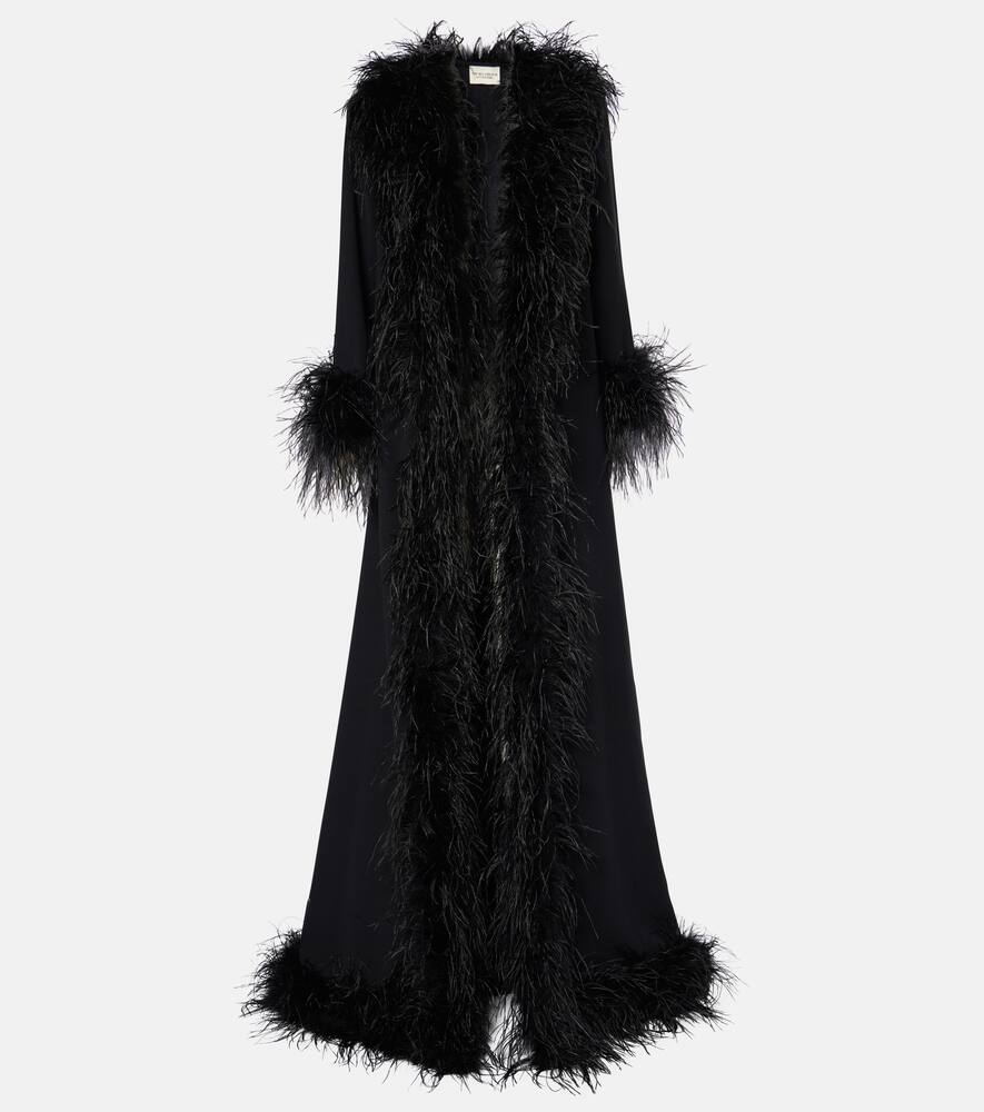The New Arrivals Ilkyaz Ozel Electra feather-trimmed crêpe coat
