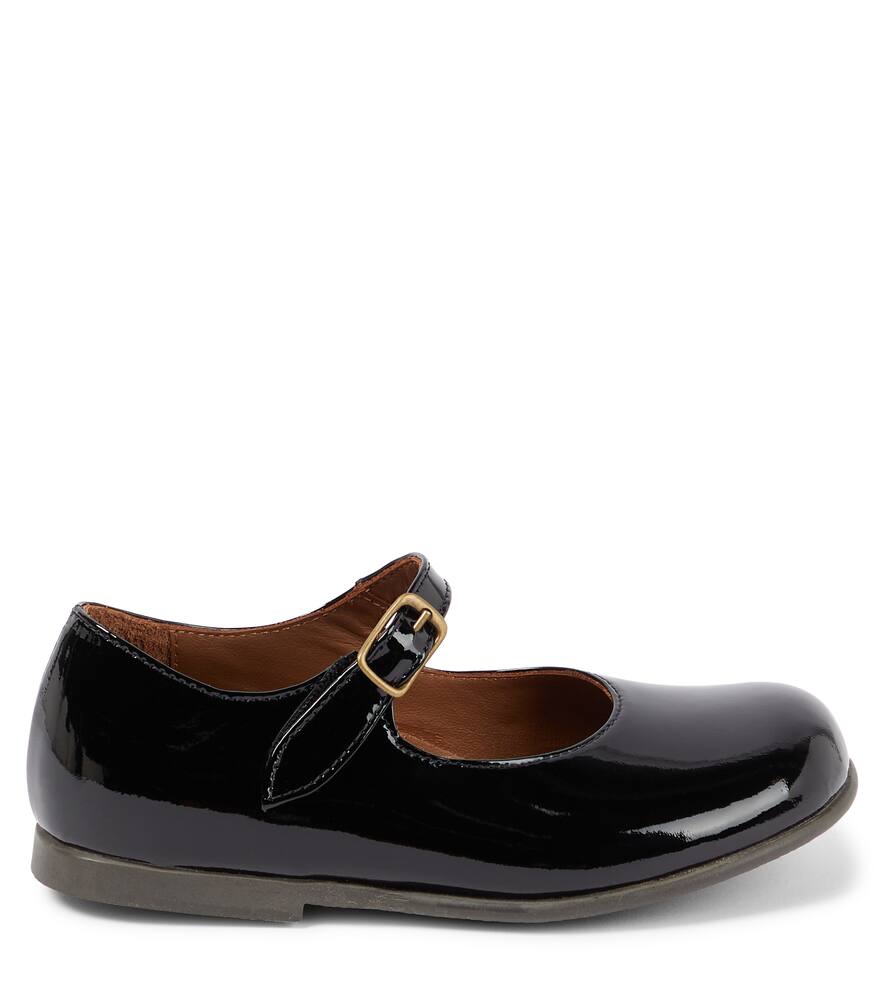 Pèpè Brogue-detail Leather Ballerina Shoes In Black