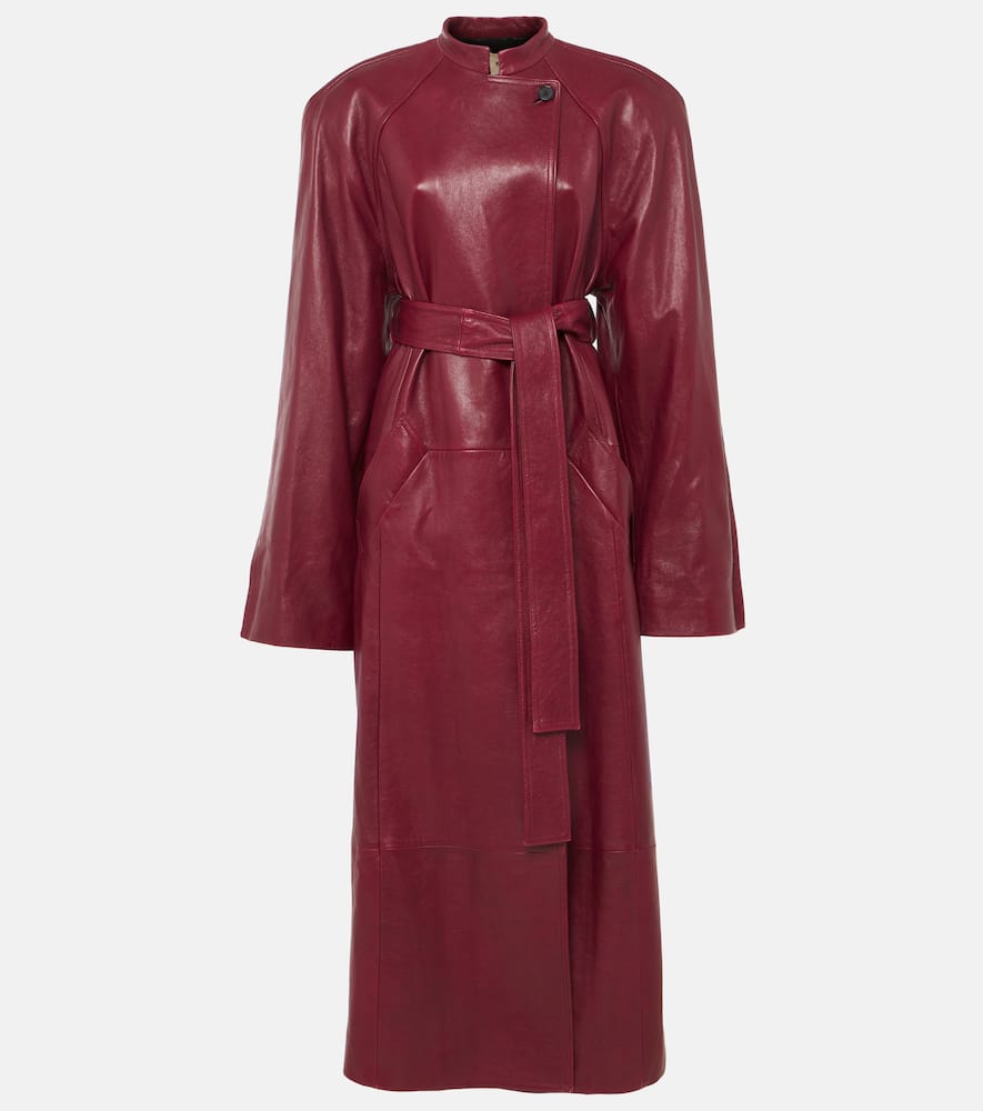 Rothen leather wrap coat
