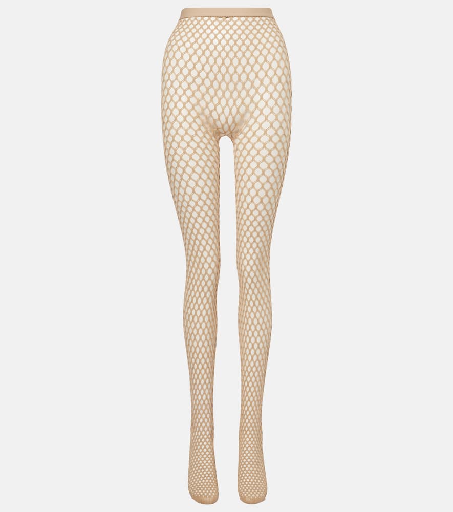 Wardrobe.nyc Wardrobe. Nyc X Rhw Web Wool-blend Tights In Neutrals