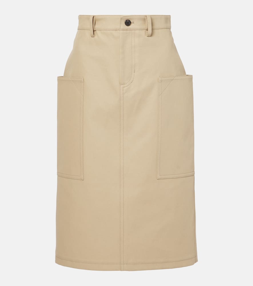 Cotton drill pencil skirt