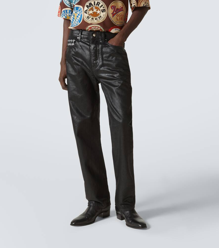 Amiri Ma Quad Coated Straight Jeans In Black