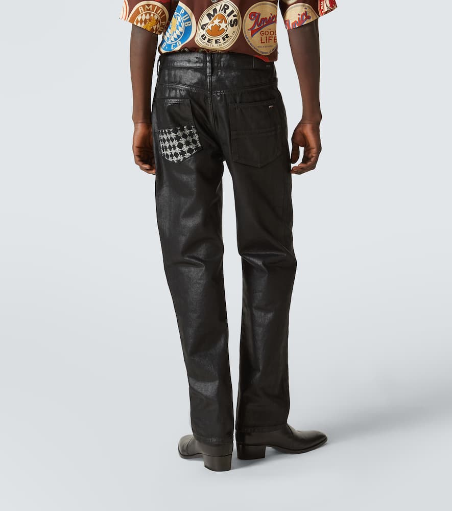 Amiri Ma Quad Coated Straight Jeans In Black