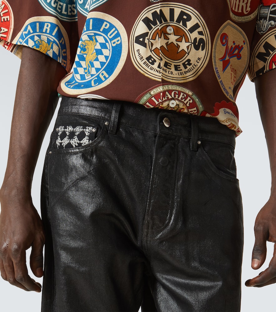 Amiri Ma Quad Coated Straight Jeans In Black