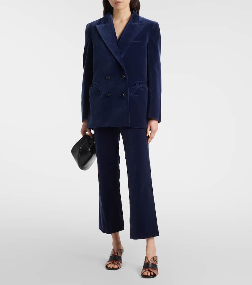 Blazé Milano Jealousy Everynight Cotton Velvet Blazer In Blau