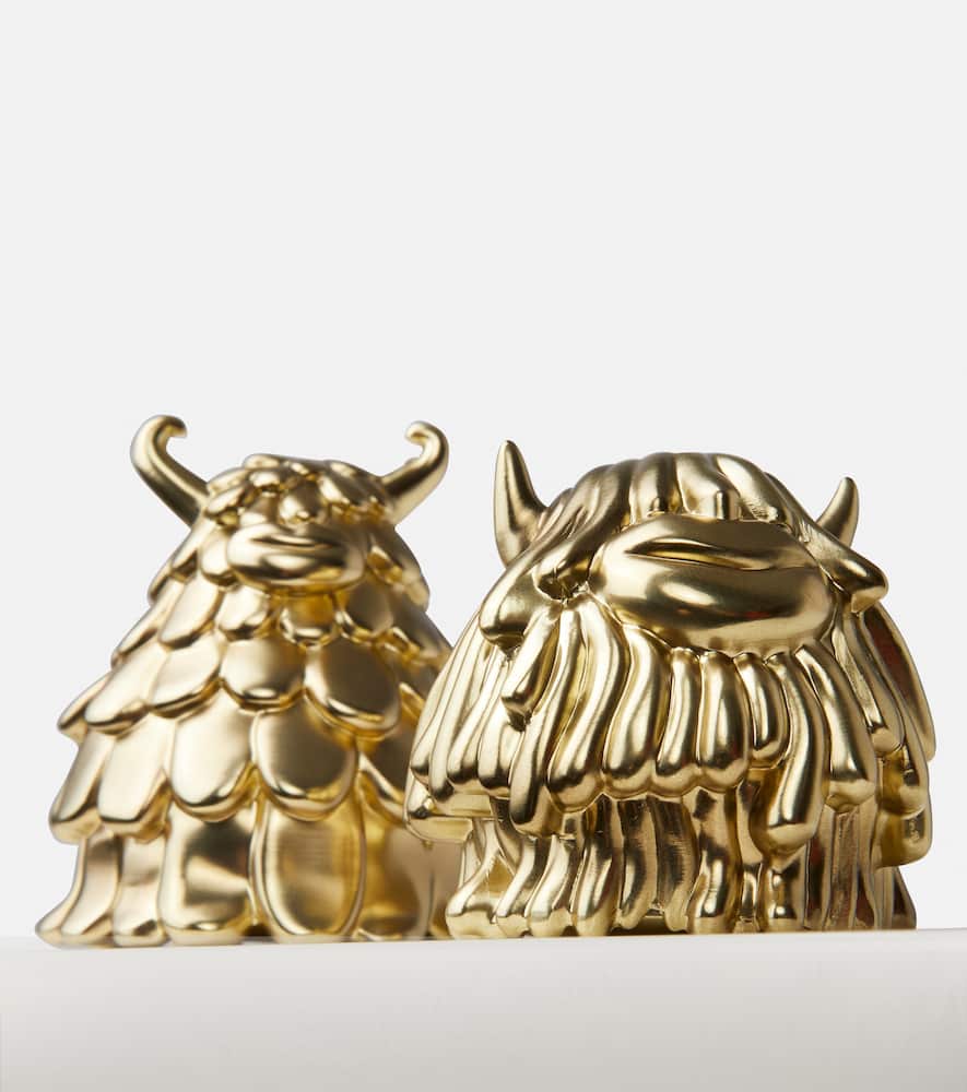 L'Objet Haas Niki + Simon brass salt and pepper shakers