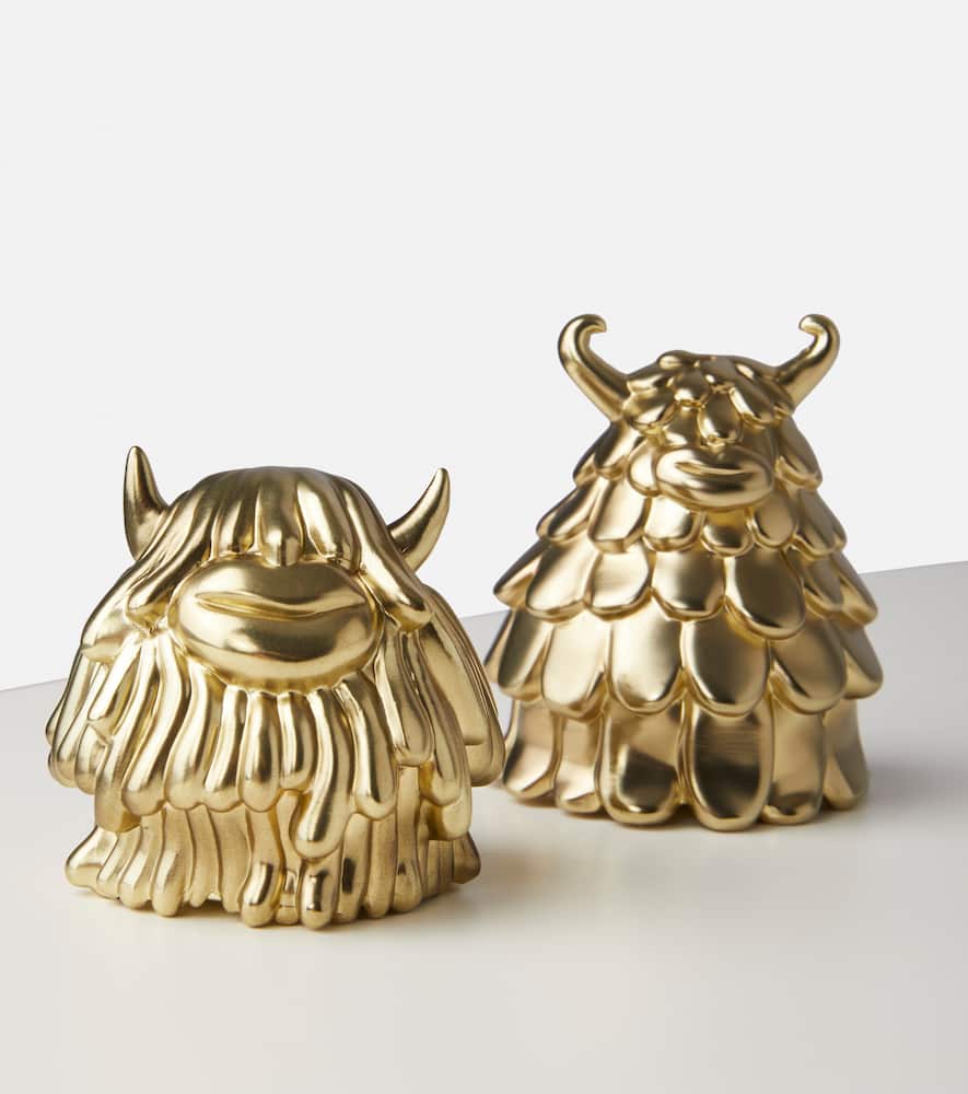 L'Objet Haas Niki + Simon brass salt and pepper shakers