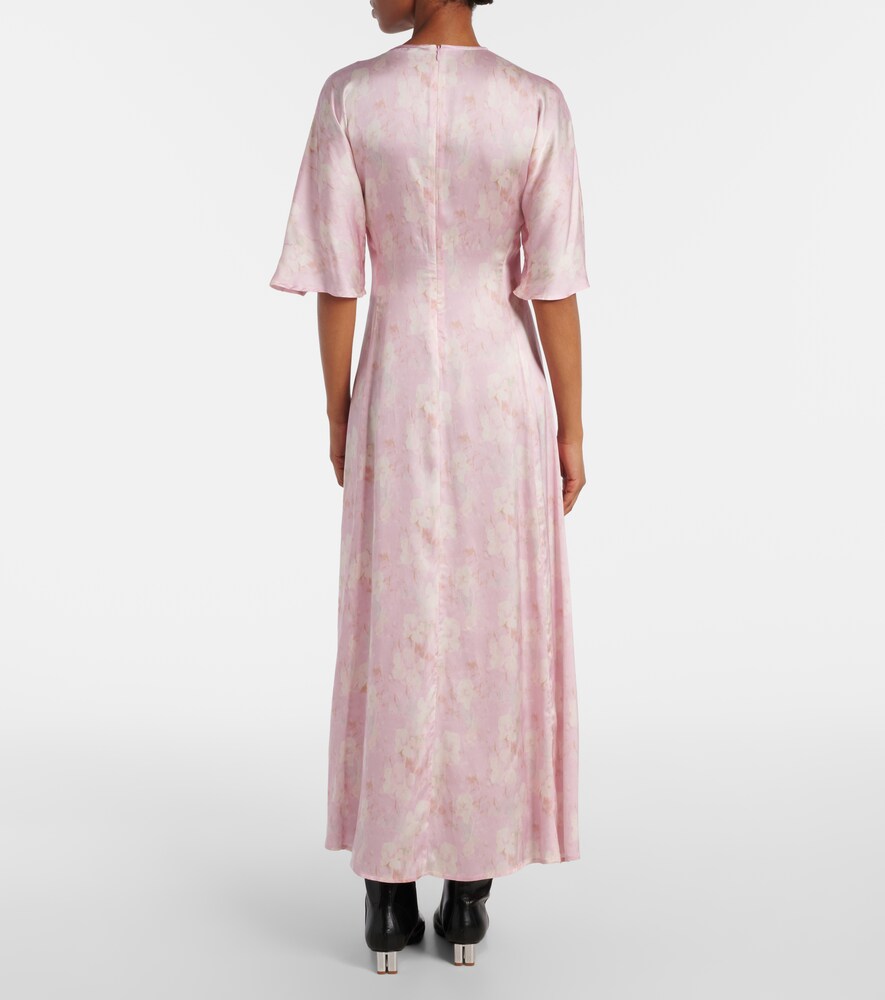  Ganni Ganni Bedrucktes Maxikleid Aus Satin 