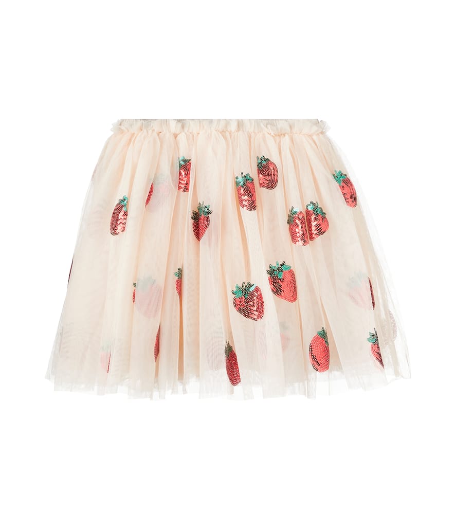 Konges Slojd Yvonne Sequined Tulle Skirt In Beige