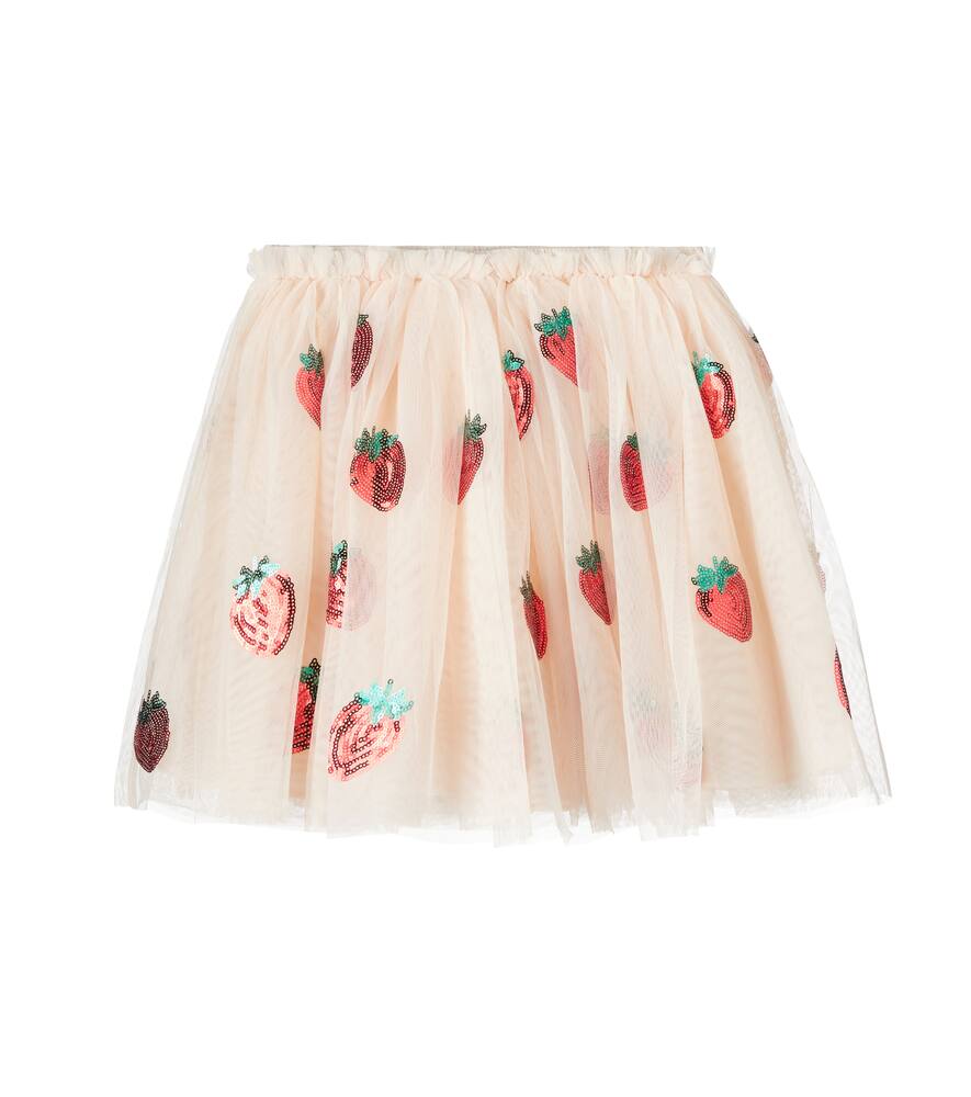 Konges Slojd Yvonne Sequined Tulle Skirt In Beige