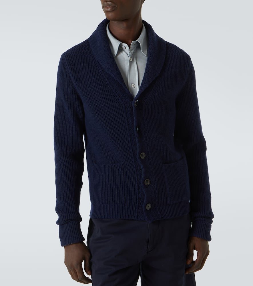 Tom Ford Silk Cardigan With Front Pockets And Shawl Collar