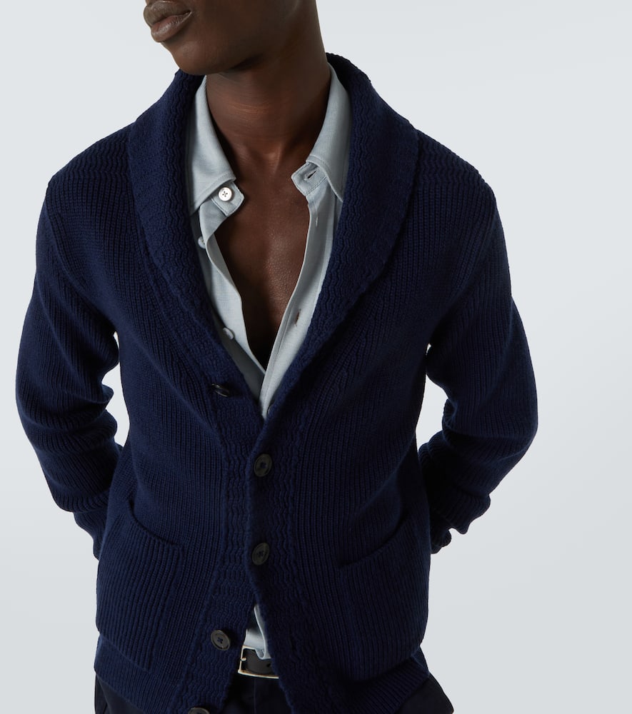 Tom Ford Silk Cardigan With Front Pockets And Shawl Collar