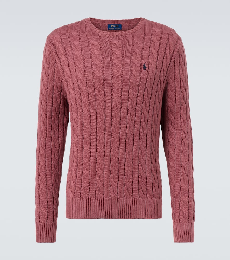 Polo Ralph Lauren Prune Juice Coloured Cotton Cable-knit Jumper In Pink