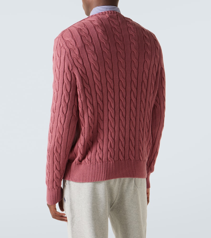 Polo Ralph Lauren Prune Juice Coloured Cotton Cable-knit Jumper In Pink