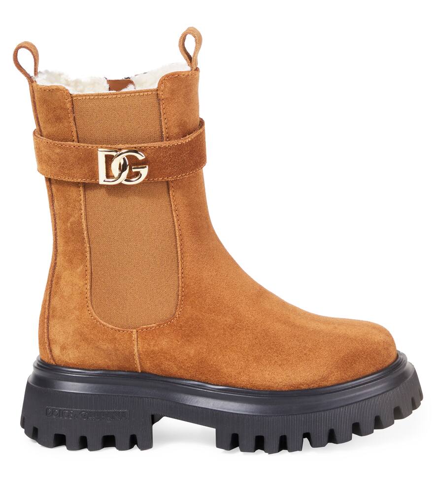 Dolce & Gabbana Dg Leather Ankle Boots In Multi