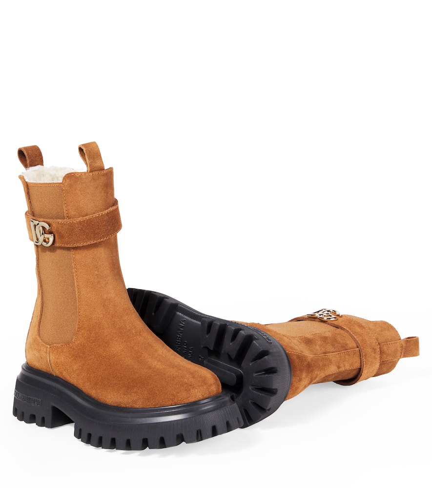 Dolce & Gabbana Dg Leather Ankle Boots In Multi