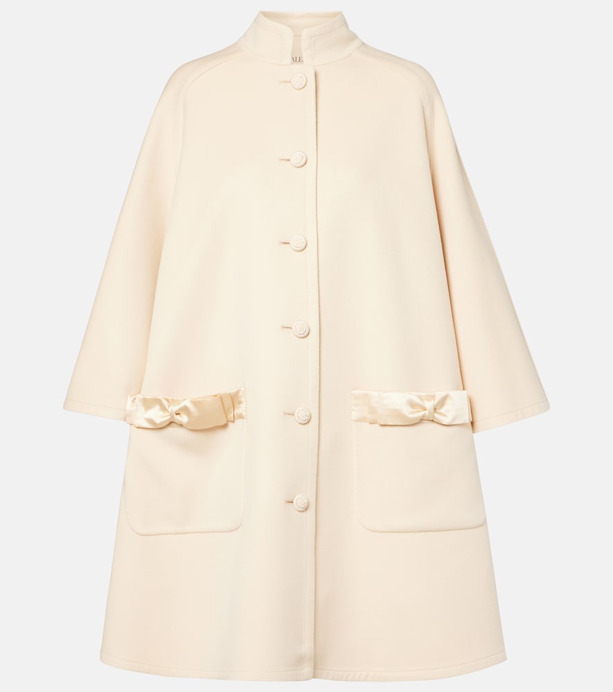 Valentino Women's Beige Bow-Detail Wool And Cashmere Coat UK Size 10 - Mytheresa