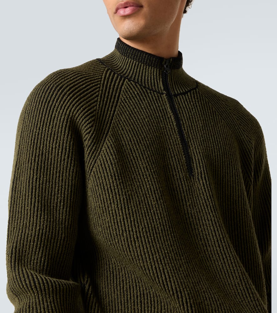 Stone Island Khaki 5100024 Full Rib Rws Wool Sweatshirt In Green