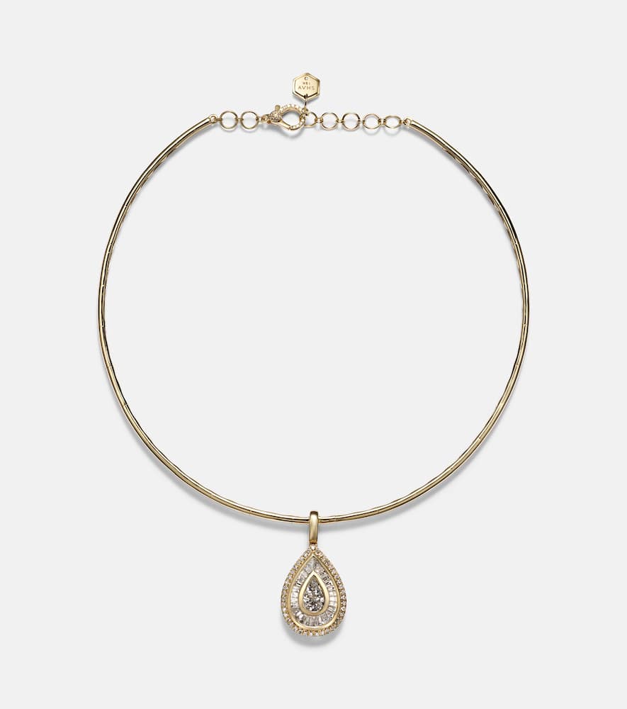 18kt gold choker with diamonds
