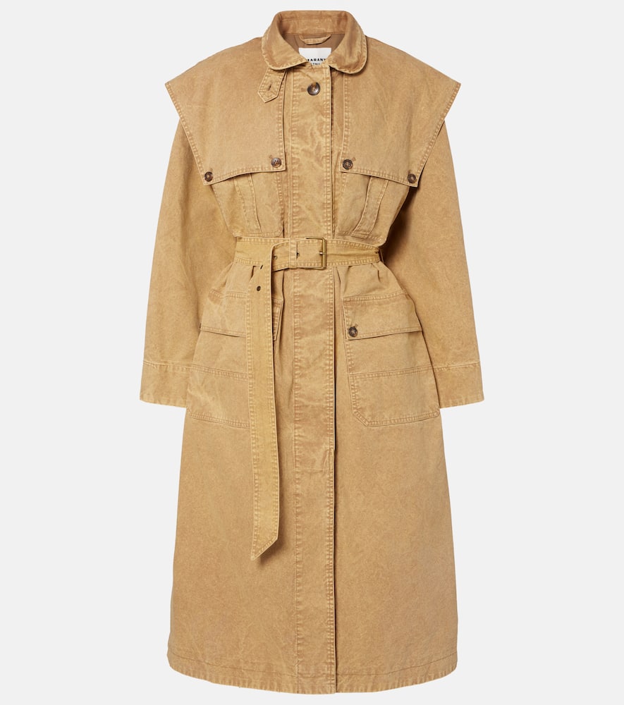 Isabel Marant Étoile Michaela Denim Trench Coat In Sand
