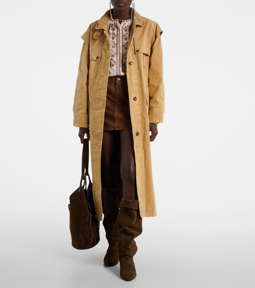 Isabel Marant Étoile Michaela Denim Trench Coat In Sand