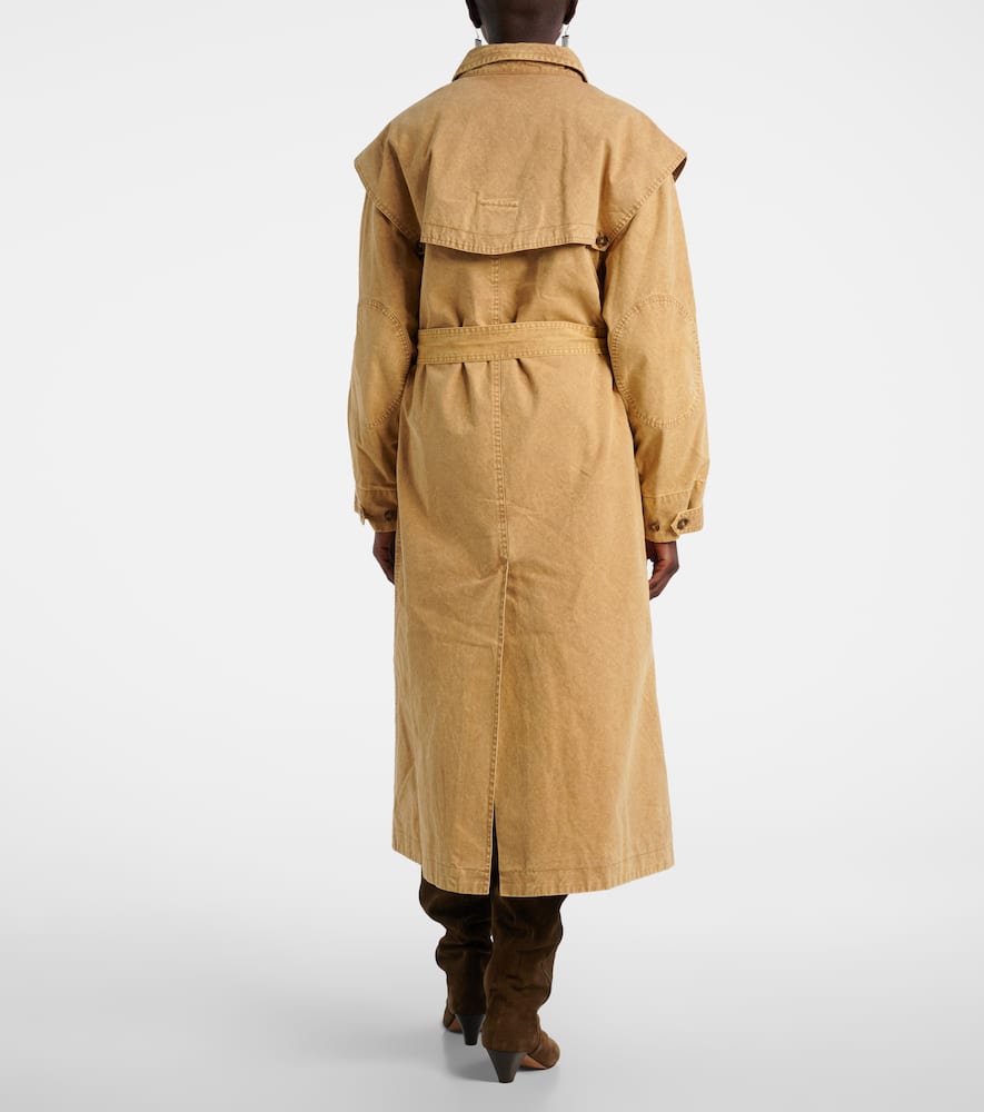 Isabel Marant Étoile Michaela Denim Trench Coat In Sand