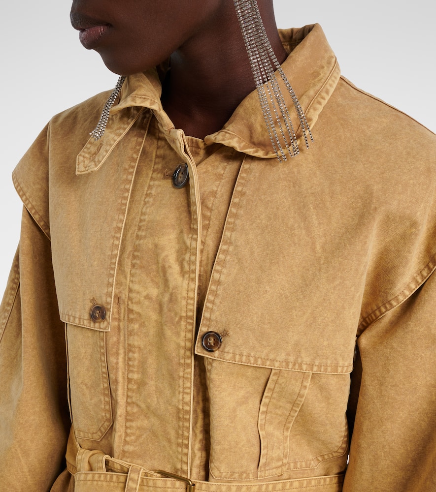 Isabel Marant Étoile Michaela Denim Trench Coat In Sand