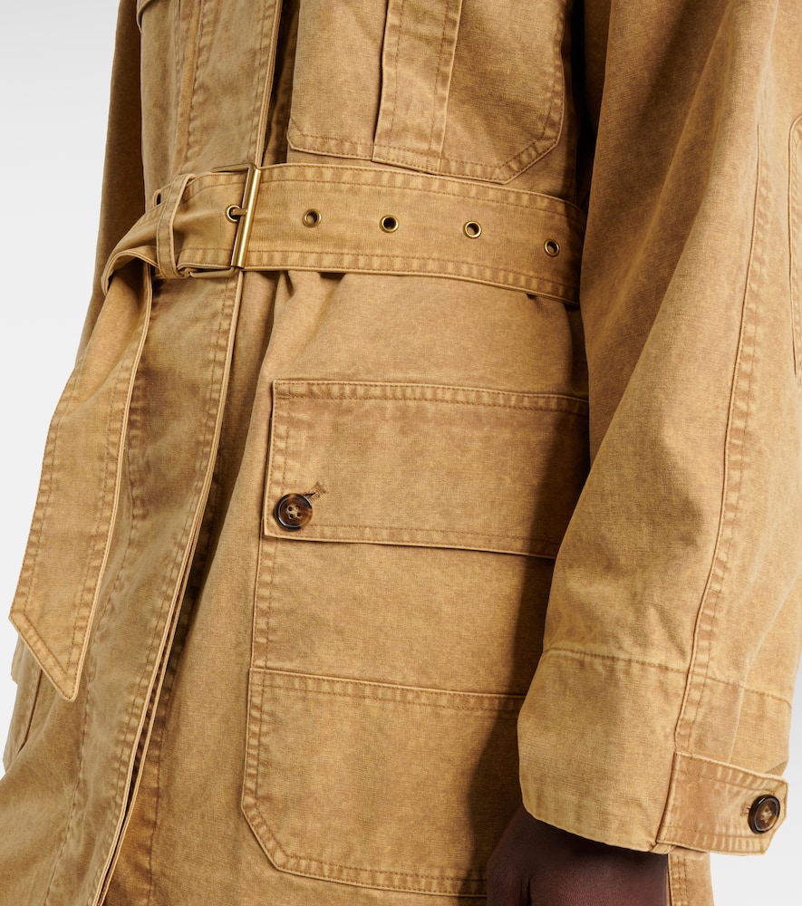 Isabel Marant Étoile Michaela Denim Trench Coat In Sand