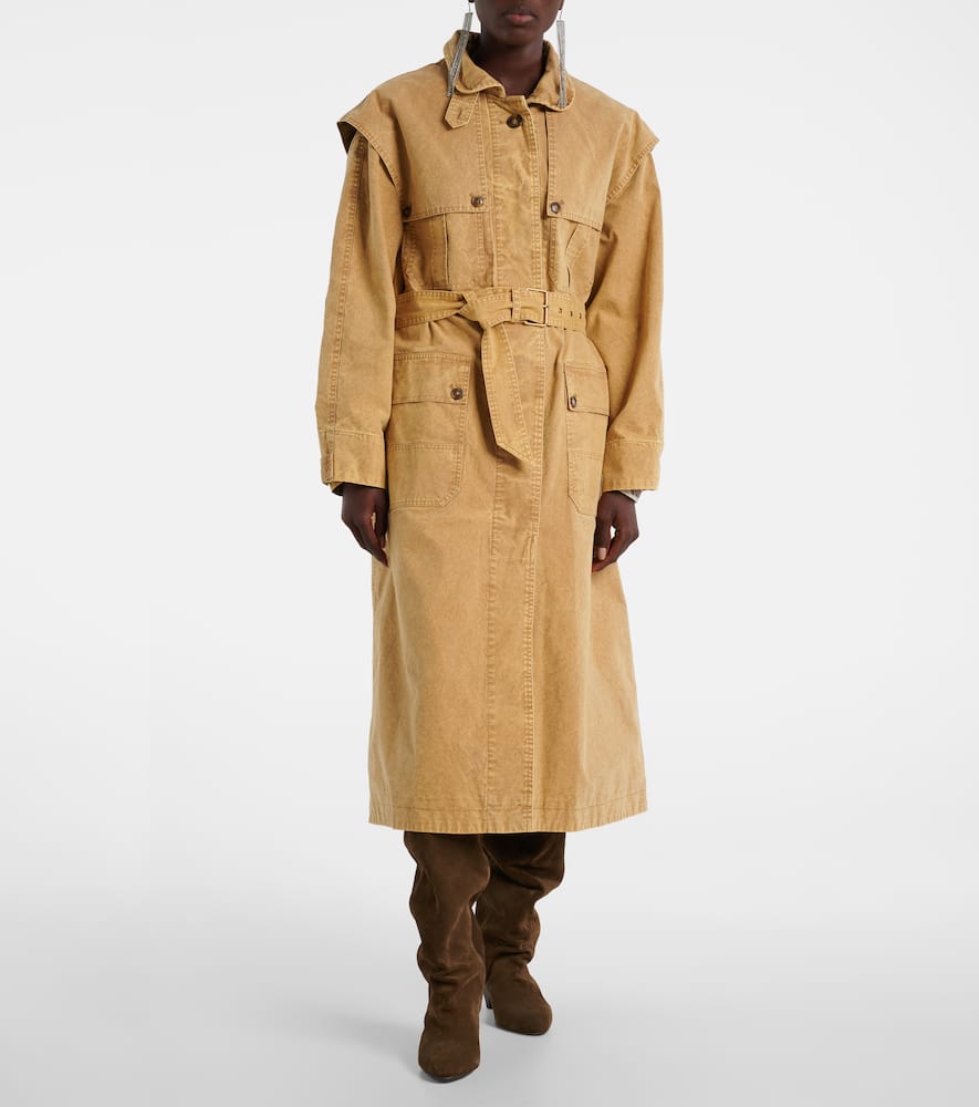 Isabel Marant Étoile Michaela Denim Trench Coat In Sand