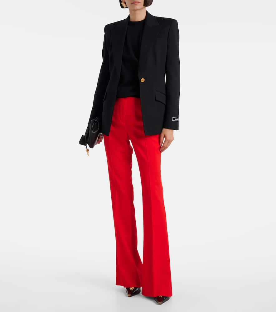 Versace Medusa '95 Wool Flared Pants In Red