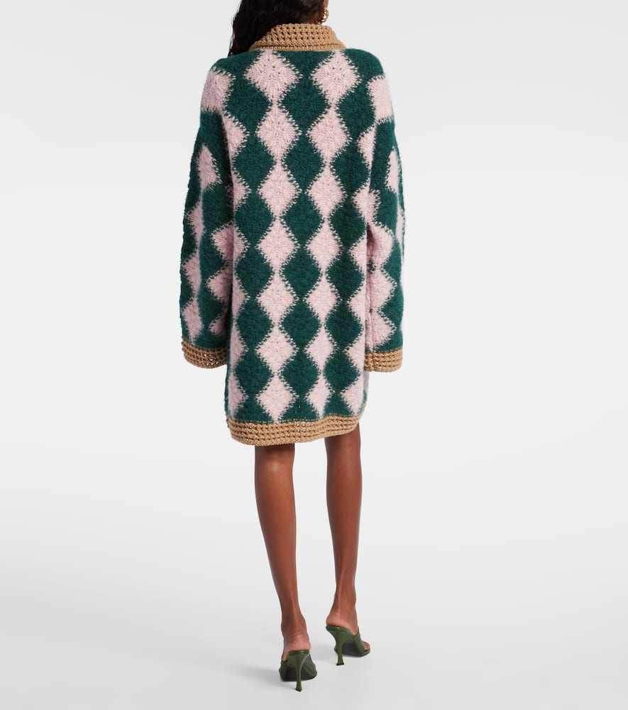 La Doublej Bowling Crocheted Wool-blend Cardigan In Multi